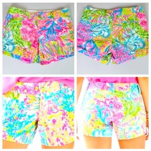Lilly Pulitzer Multi Lovers Coral The Callahan Shorts Sz 8